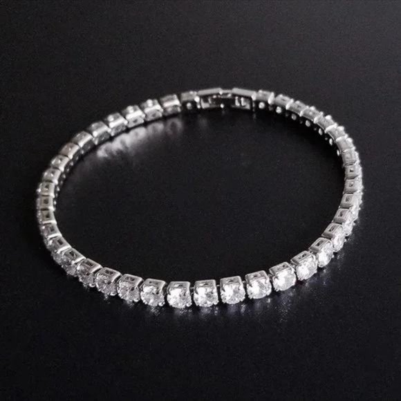 NEW “7” 5MM DIAMOND S925 STERLING SILVER BRACELET, NICE BRACELET, CUTE BRACELET - Picture 5 of 5
